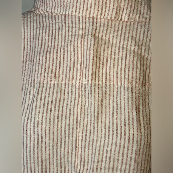 Linen blazer 100% natural fibers collared button up jacket oversized pinstriped - Picture 3 of 9